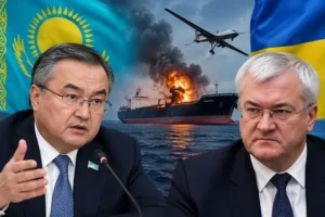 Глава МИД Казахстана Мухтар Тлеуберди призвал своего украинского коллегу Андрея Сибигу не допускать атак беспилотников на казахстанские суда в Черном море